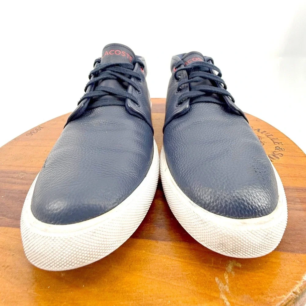 Lacoste Asparta Men's Leather Chukka Sneakers Size 9 Navy Blue Preppy Streetwear